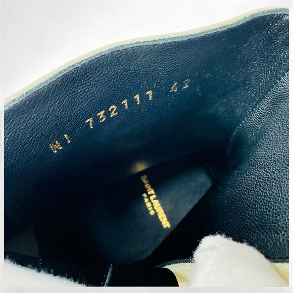 NIB Saint Laurent Vassili Boots EU 42 US 9 Smooth Leather Ivory White $1,250 - Picture 13 of 14